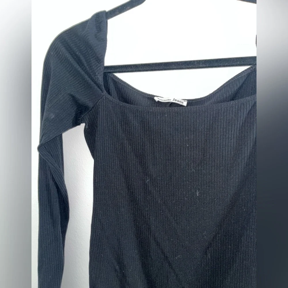 Reformation Gaia Black Ribbed Bodysuit - Picture 11 of 13